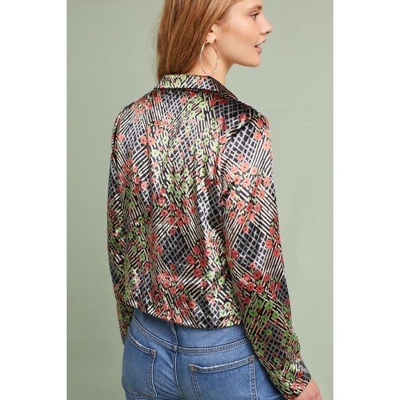 Anthropologie Ett:twa Blazer Velvet Wrap Multicolor Sz 00P - Picture 3 of 11